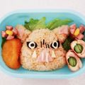 sun9mama's cooksnap of when they made 鬼滅の刃嘴平伊之助のキャラ弁.