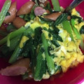 アピナス's cooksnap of when they made 超簡単！小松菜とウィンナーと卵の炒め物.