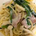 りなゆうと's cooksnap of when they made ほうれん草とベーコンのクリームパスタ.