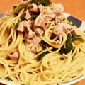 ますみ1977's cooksnap of when they made 豚バラレタスと大葉の和風パスタ.