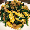 あんまかろん☆'s cooksnap of when they made にら玉風★豚挽き肉とニラの卵炒め　.