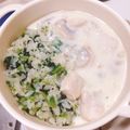 はるにゃ❀'s cooksnap of when they made ほうれん草ライスとチキンクリームソース.
