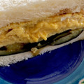 kimig's cooksnap of when they made 簡単！ふわたまととろとろ茄子サンドイッチ.