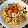こなみ★'s cooksnap of when they made 海老と茄子のパスタ.