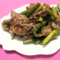 朝まと's cooksnap of when they made 牛肉とニンニクの芽のオイスター炒め✿.