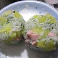 紅葉ｙ's cooksnap of when they made ✿たくあんto魚ニソでおにぎり♪春色✿.