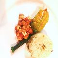 Marilyn☆M's cooksnap of when they made レンジで作る花ズッキーニのファルシ.