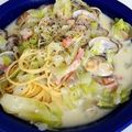 wety's cooksnap of when they made 春キャベツとあさりのチャウダー風パスタ♪.