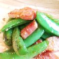 奏／あっこ's cooksnap of when they made スナップえんどうとベーコンのにんにく炒め.