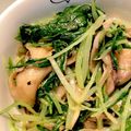 もんダック's cooksnap of when they made 青じそ香る水菜と舞茸のサラダパスタ.