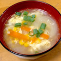 しゅんのま's cooksnap of when they made 簡単美味☆コーンと野菜と卵の中華スープ☆.