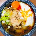 P_heaven's cooksnap of when they made 肉とろろ温玉ラー油蕎麦.