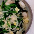 クック船長900's cooksnap of when they made エビとニラもやしの塩炒め♪卵入り！.
