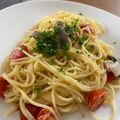 power７'s cooksnap of when they made ベーコンときのこのクリームスープパスタ◎.