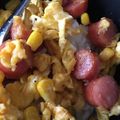 FioNix's cooksnap of when they made お手軽！！ トマトとウインナーの卵とじ丼.