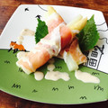 kaokaofood's cooksnap of when they made ホワイトアスパラと生ハム　柚子胡椒マヨで.