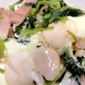 クックSK0OTX☆'s cooksnap of when they made 青菜(小松菜、ほうれん草)の巣ごもり.