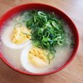 3姉妹ちゃんママ's cooksnap of when they made ♡じゃが芋と玉ねぎの味噌汁に半熟卵♡.