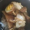 クックUL8OCM☆'s cooksnap of when they made 煮豚＆煮汁で【チャーシュー味玉丼】.