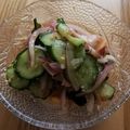 クックG623X5☆'s cooksnap of when they made きゅうりカニカマ紫玉ねぎワカメの酢の物☆.