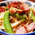 あきつま（杏花☆）'s cooksnap of when they made スナップエンドウの和風春パスタ.