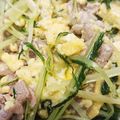 いちゃき0716's cooksnap of when they made 水菜と豚肉のふんわり卵チーズ炒め.