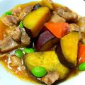 ユーロン's cooksnap of when they made 鶏肉とさつま芋と人参の煮物.