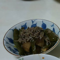 クックOQJGDS☆'s cooksnap of when they made 茄子としらすのごま油和え.