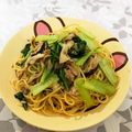 HeppocoRey's cooksnap of when they made ほんだし入れて混ぜるだけ☆和風パスタ.