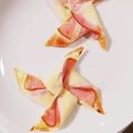 sun9mama's cooksnap of when they made ハムチーズの春巻の皮de風車.