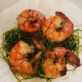 なめこおろし's cooksnap of when they made 簡単♪エビと豆苗の塩炒め.