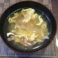 在宅勤務のおじさん's cooksnap of when they made ふんわり卵とベーコンのスープ♪.