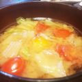 ミィ助♪'s cooksnap of when they made ミニトマトと豆腐とレタスの三色味噌汁.