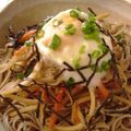 gakky's cooksnap of when they made 冷やしキンピラ蕎麦☆温卵のせ.