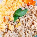 くぅも's cooksnap of when they made * 我が家のそぼろ御飯*弁当＠高野豆腐.