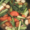 おケロ☆'s cooksnap of when they made トップ10涙★麺つゆで小松菜と厚揚げ炒め.