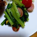 なっちゃん３１１'s cooksnap of when they made 小松菜とハムと彩り野菜のバター醤油炒め.