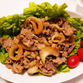 骨付き肉！'s cooksnap of when they made 豚バラと玉ねぎのしょうが焼き.