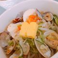 KAORULALA's cooksnap of when they made ウチの家ラーメン～あさり塩バターラーメン.
