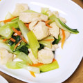 あ～ちゃんさ～ちゃん's cooksnap of when they made ☆チンゲン菜と鶏むね肉の鶏ガラ炒め☆.
