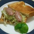 ｅｋ４'s cooksnap of when they made バジル風味のソーセージとキャベツサンド♬.