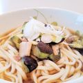 イエローバード's cooksnap of when they made 茄子とベーコンのぶっかけうどん.