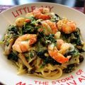 美奈子♫'s cooksnap of when they made 海老とほうれん草のクリームパスタ.
