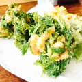 kaokaofood's cooksnap of when they made 人参葉と海老のさくさくかき揚げ.