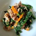 ＊キーツニャン＊'s cooksnap of when they made ほうれん草と牛肉のナッツ味噌和え.