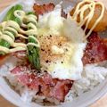 こみひmama's cooksnap of when they made 1人ランチに♡カルボナーラ風目玉焼き丼♪.