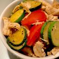 もんダック's cooksnap of when they made ズッキーニとササミとトマトのバジル炒め.
