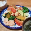 つつ★'s cooksnap of when they made 糖質オフ！銀鮭野菜のレモンオイル和え.