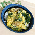 ３匹の大ぶたママ's cooksnap of when they made ふっくら油揚げとほうれん草の卵とじ丼♪.
