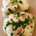 ame-ikuru's cooksnap of when they made 蕪の葉とひき肉のおにぎりか混ぜ込み具材.